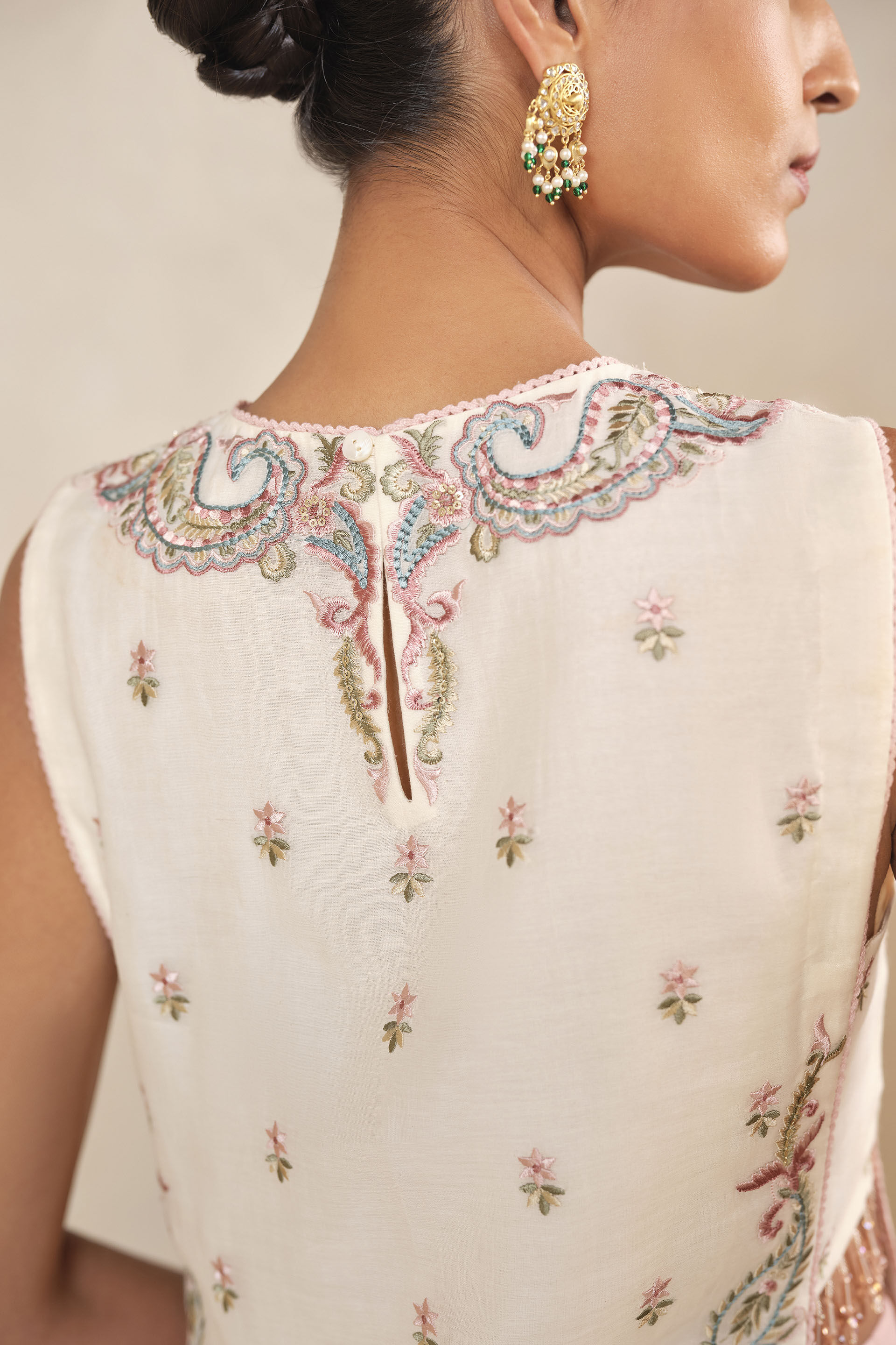 Fariha Embroidered Mul Skirt Set - Pink, Pink, image 7